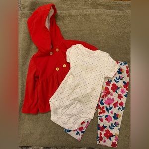 Carter’s 3-piece outfit BRAND NEW with tags. Size 12 months
